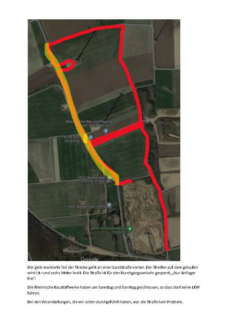 Übersicht Langstrecke CC ausserhalb Motocross Strecke